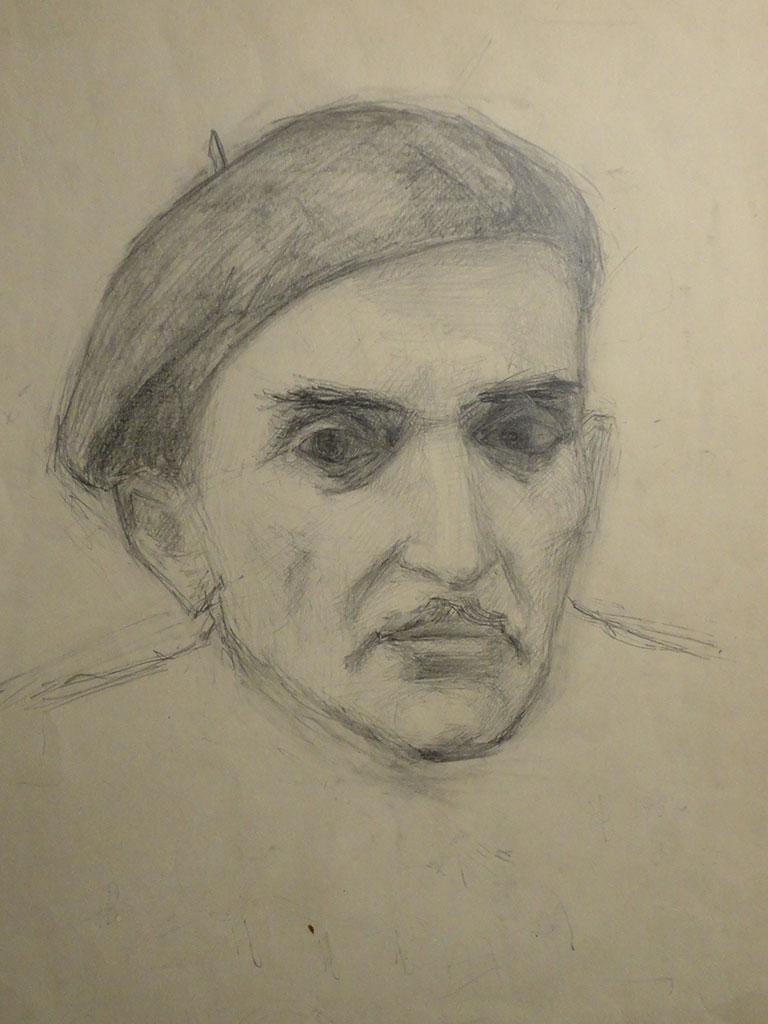Porträt des Vaters, Zeichnung von Nina Werzhbinskaja aus den Jahren 1961-62
