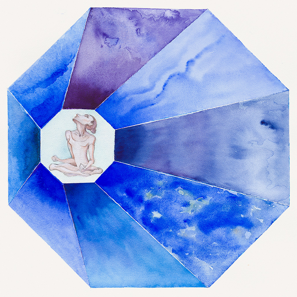 2018, бумага, акварель, 58 х 58 см, „Слепорожденная“, Нина Вержбинская-Рабинович 2018, бумага, акварель, 58 х 58 см, „Слепорожденная“, Нина Вержбинская-Рабинович