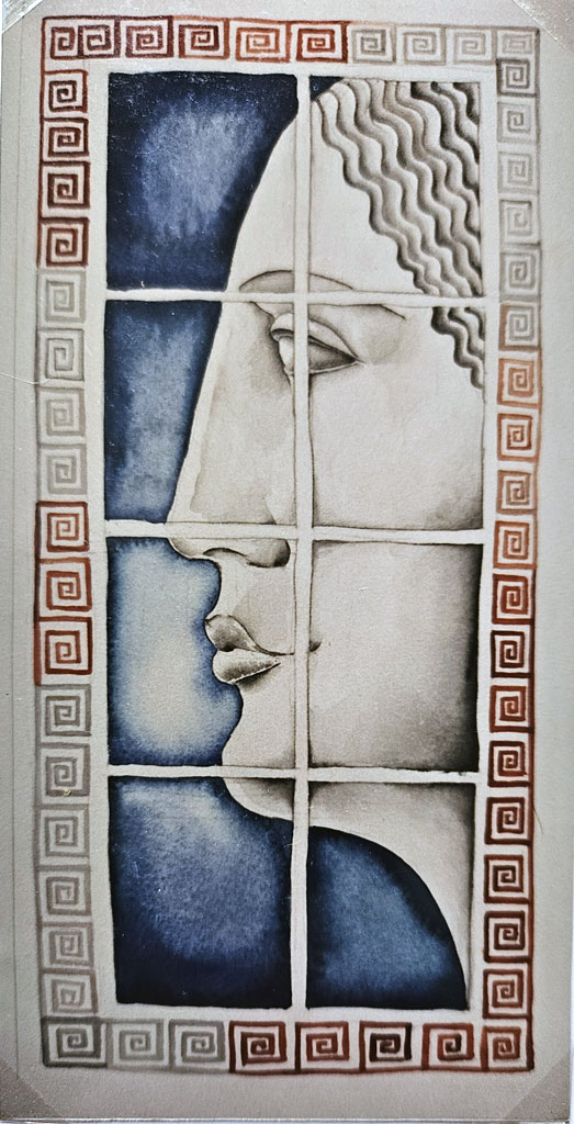 “Greek Profile”, paper, watercolor, 60 x 40 cm, 1995, painter Nina Werzhbinskaja-Rabinowich