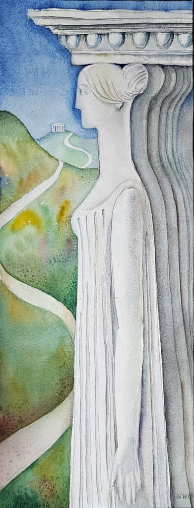 “Caryatids”, paper, watercolor, 80 x 62 cm, 1999 painter Nina Werzhbinskaja-Rabinowich
