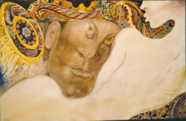 Der General und das M&auml;dchen Aquarell